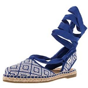Never Worn! Tom's Bella Lace-Up Espadrilles - Blue